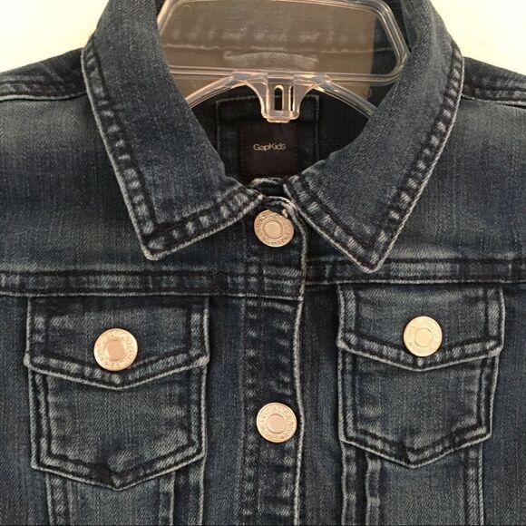 Gap Kids snap front denim jean jacket unisex M - Picture 3 of 7